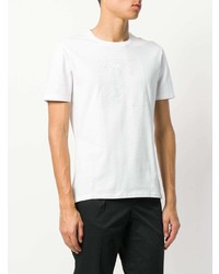 weißes verziertes T-Shirt mit einem Rundhalsausschnitt von Versace Collection