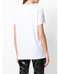 weißes verziertes T-Shirt mit einem Rundhalsausschnitt von Versace Jeans