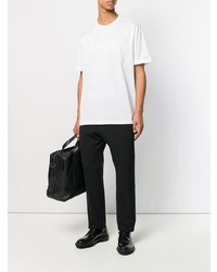 weißes verziertes T-Shirt mit einem Rundhalsausschnitt von Versace