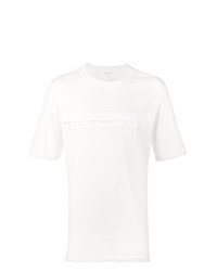 weißes verziertes T-Shirt mit einem Rundhalsausschnitt von Helmut Lang
