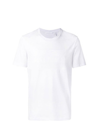 weißes verziertes T-Shirt mit einem Rundhalsausschnitt von Helmut Lang