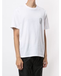 weißes verziertes T-Shirt mit einem Rundhalsausschnitt von A Bathing Ape