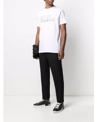 weißes verziertes T-Shirt mit einem Rundhalsausschnitt von Karl Lagerfeld