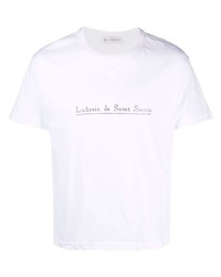 weißes verziertes T-Shirt mit einem Rundhalsausschnitt von Ludovic De Saint Sernin