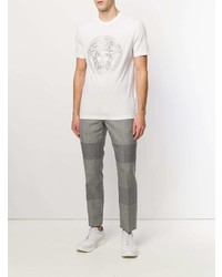 weißes verziertes T-Shirt mit einem Rundhalsausschnitt von Versace