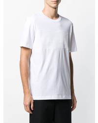 weißes verziertes T-Shirt mit einem Rundhalsausschnitt von Helmut Lang