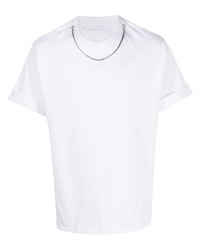 weißes verziertes T-Shirt mit einem Rundhalsausschnitt von Neil Barrett