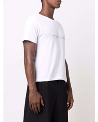 weißes verziertes T-Shirt mit einem Rundhalsausschnitt von Ludovic De Saint Sernin