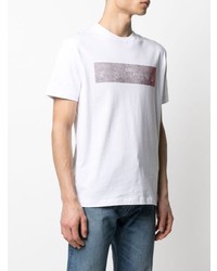 weißes verziertes T-Shirt mit einem Rundhalsausschnitt von John Richmond