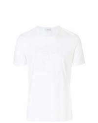 weißes verziertes T-Shirt mit einem Rundhalsausschnitt von Versace Collection