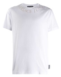weißes verziertes T-Shirt mit einem Rundhalsausschnitt von VERSACE JEANS COUTURE