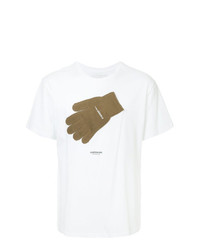weißes verziertes T-Shirt mit einem Rundhalsausschnitt von Yoshiokubo