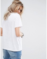 weißes verziertes T-shirt von Boohoo