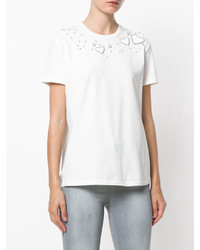 weißes verziertes T-shirt von Twin-Set