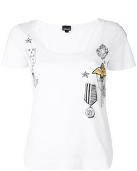 weißes verziertes T-shirt von Just Cavalli