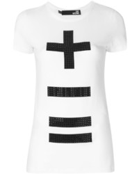 weißes verziertes T-shirt von Love Moschino