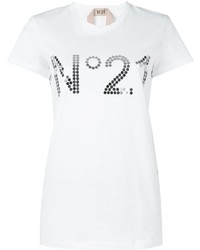 weißes verziertes T-shirt von No.21