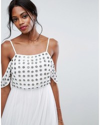 weißes verziertes Tüll Maxikleid von Asos