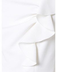 weißes Wolletuikleid von Carolina Herrera