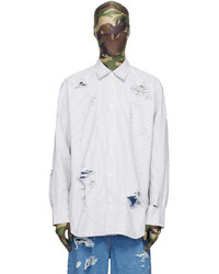 weißes Wolllangarmhemd von Doublet