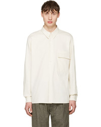 weißes Wolllangarmhemd von Lemaire